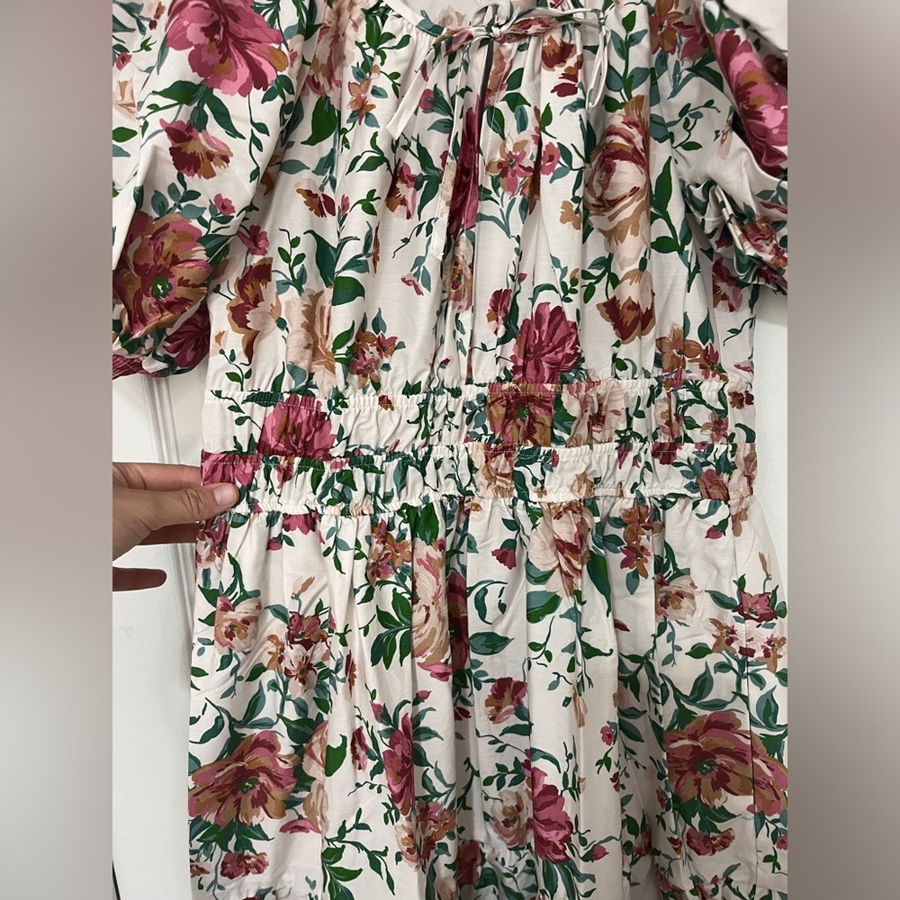 Anthropologie The Somerset Maxi Dress: Puff-Sleeve Edition Tiered Pockets Cotton - Picture 12 of 15